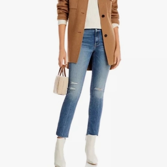 MOTHER Denim - MOTHER The Mid-Rise Dazzler Ankle Fray Jeans Womens